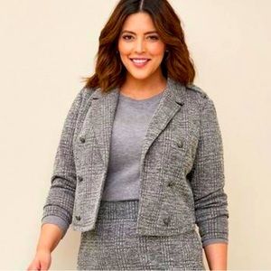 Torrid Studio Double Knit Crop Military Jacket- Size 1/ 1x/14-16